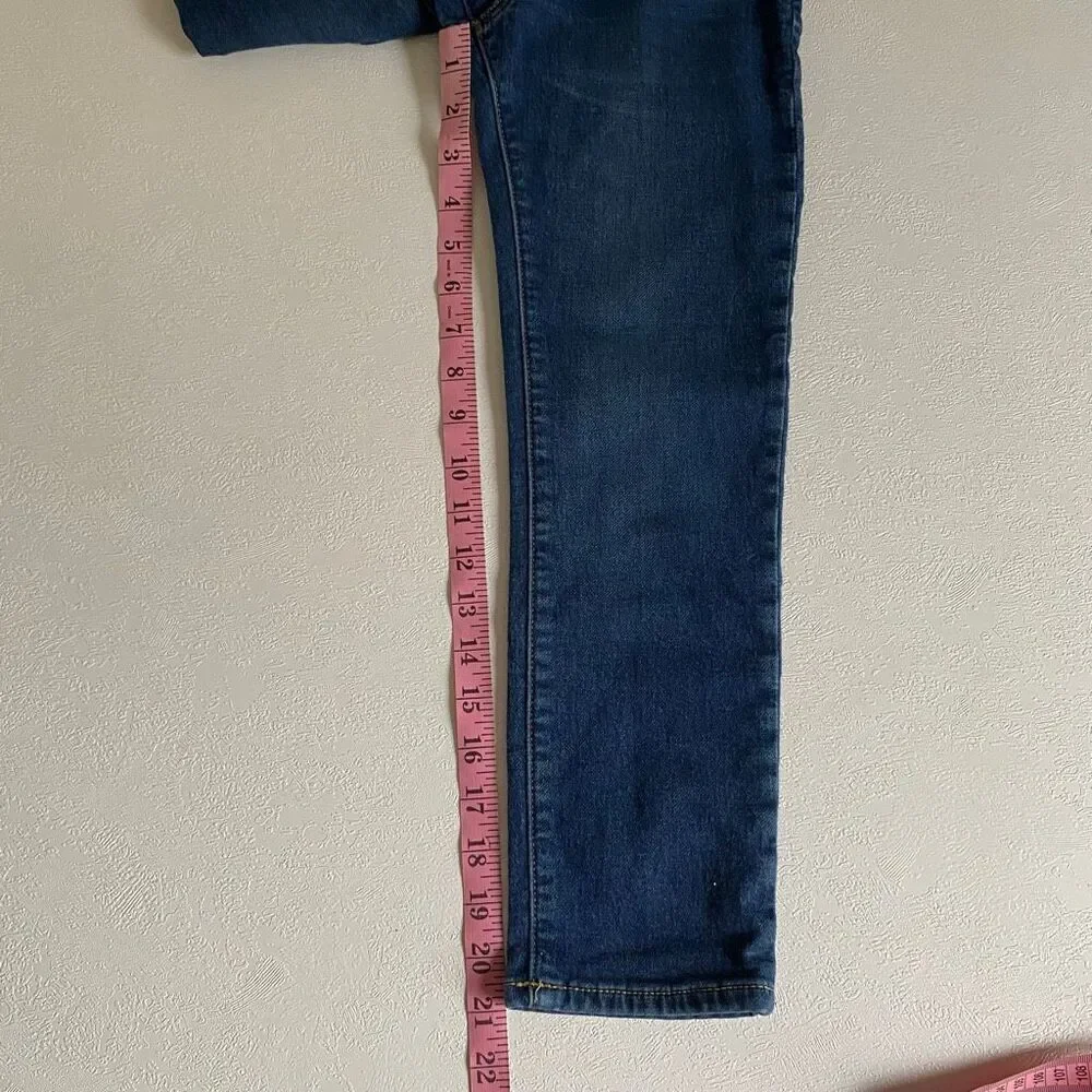 Boys Dark Wash Slim Jeans Size 5–6 Adjustable Waist Soft Denim